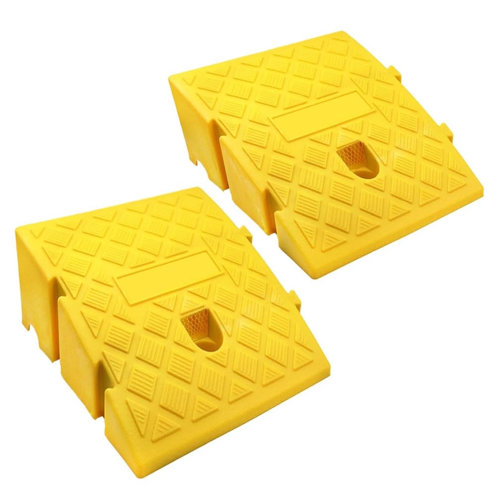 Ghygetrich Yellow Kerb Ramps For Cars, Car Ramps Kerb Ramp Wheelchair Ramp Ramp Motorbike Ramp Car Ramp Leveling Ramps