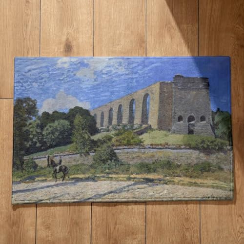 CEVAN Alfombra Bañera Antideslizante Alfombrillas Baño Antideslizantes Arte de Pintura Al Óleo Paisaje Alfombra XL Alfombrilla Puerta Exterior Superficie de Franela Suave 45x75cm