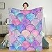 Coperta colorata in flanella di pile a forma di pesce, leggera coperta in peluche, per divano, letto, auto, per tutte le stagioni, 150 x 100 cm