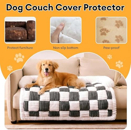 LiveGo Haustier-Couch-Überzüge für Sofa, Hundesofa-Bettenmatte, waschbare Plüsch-Couch-Abdeckung für Hund, Möbelschutz-Hundesofa-Matte für Hunde und Katzen, Flauschiges Hundecouch-Bett