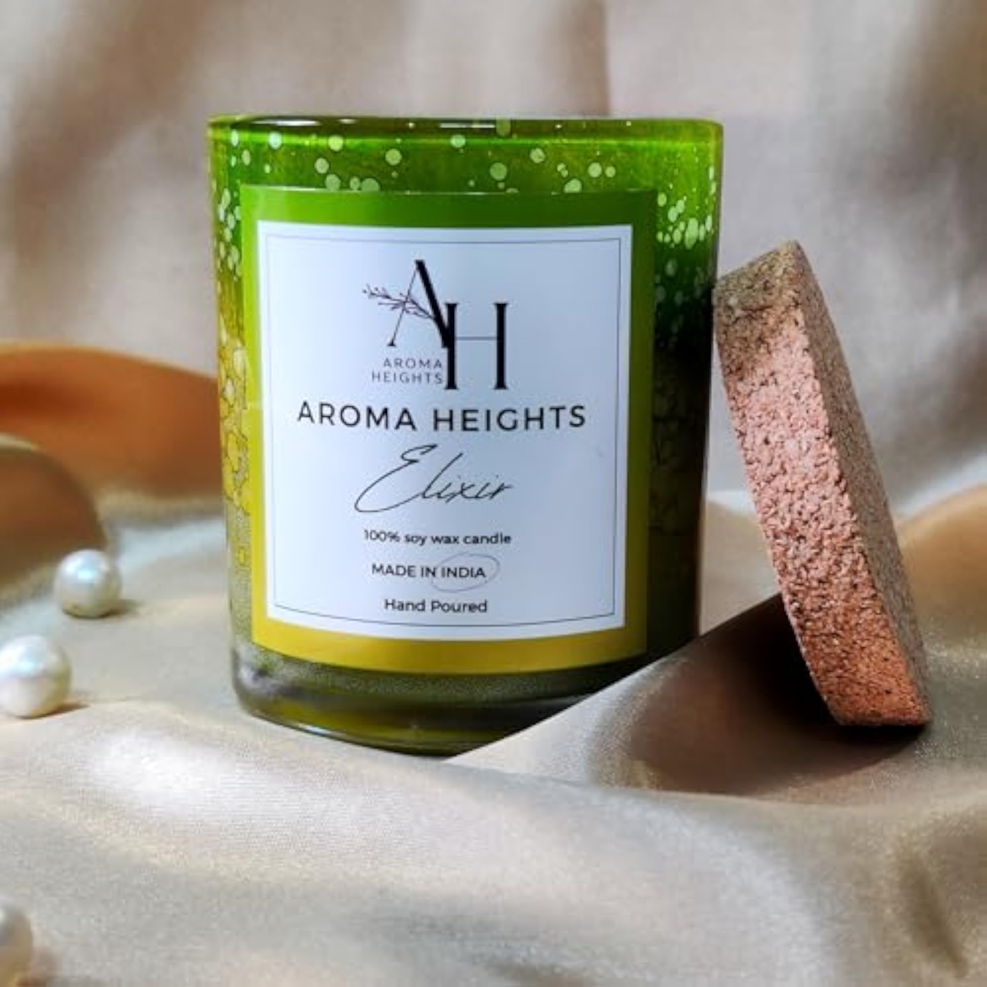Luxury Elixir Lemongrass Scented Candle in Marble Print Jar