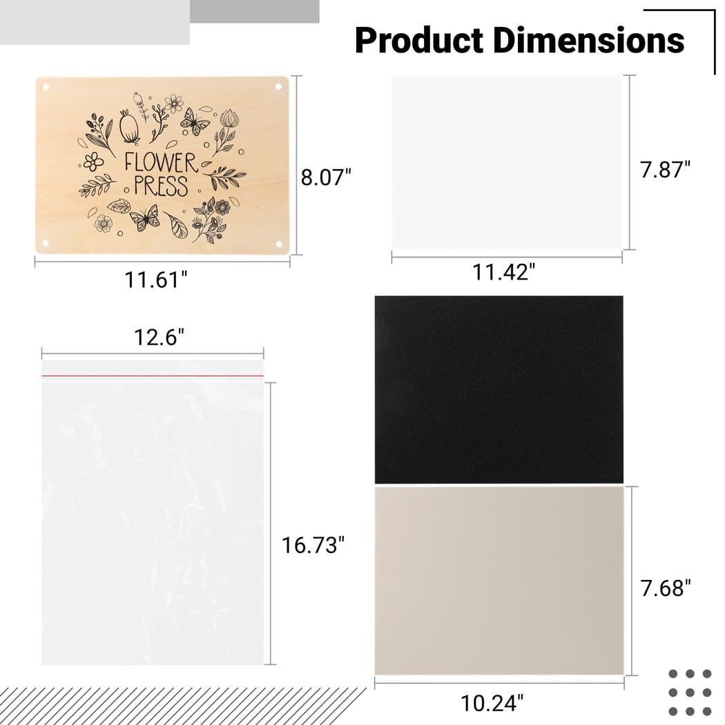 Kit de bricolage en tilleul avec vis, fournitures d'art floral pour projets de préservation des plantes, des feuilles et des pétales de 20,6 cm