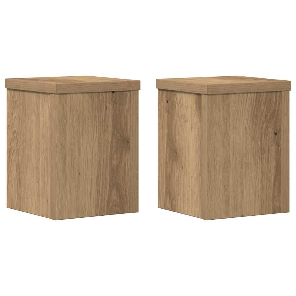 vidaXL Plant Stands 2 pcs, Plant Pot Stand for Indoor Living Room, Plant Holder for Decorative, Flower Stand Flower Pot, Artisan Oak Engineered Wood