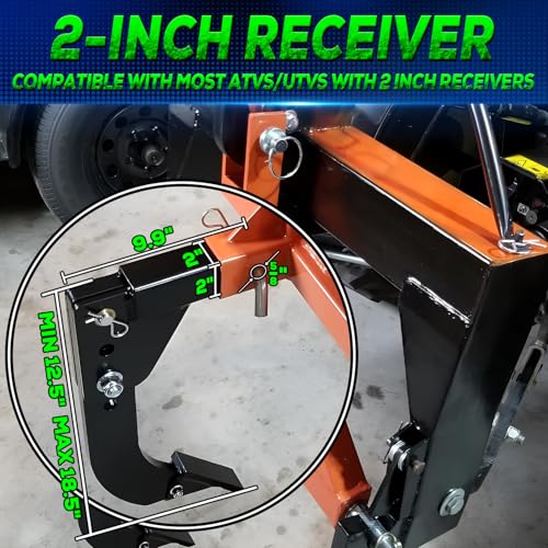 Image of 3 Point Trencher Ripper Attachment fit 2 inch Receivers, Hitch Mounted Ripper for Tractor Lawn Mower ATV UTV, Adjustable Subsoiler Plow with Replacement Plough Blade in Garden Farm Bury Pipes Sow Seeds