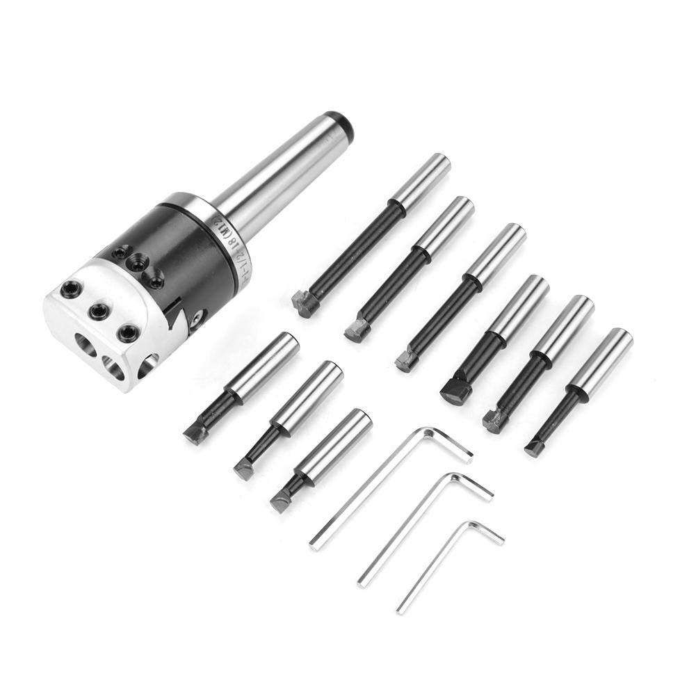 F1-12 Jeu De Barres D'alésage，Jectse F1-12 MT3 M12 50mm Tête ennuyeuse avec 9 Barres d'alésage 12mm Set de têtes d'alésage