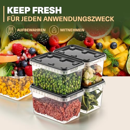 Viwares Vorratsdosen 0,4 L im 12er Set – luftdicht & gefriergeeignet – stapelbare Aufbewahrungsboxen mit Deckel – Frischhaltedosen für Lebensmittel, Snacks, Küche & Vorrat