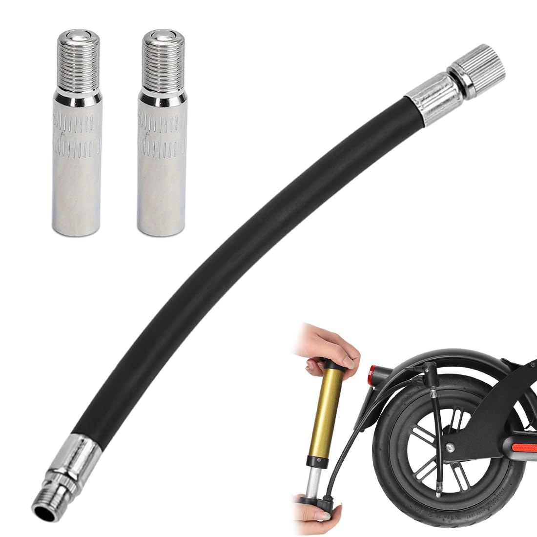 Przedłużenie zaworu, gumowy wąż przedłużający, przedłużacz zaworu opon, przedłużenie zaworu opon, do Xiaomi M365 skuter, hulajnoga, rower, samochód, motocykl