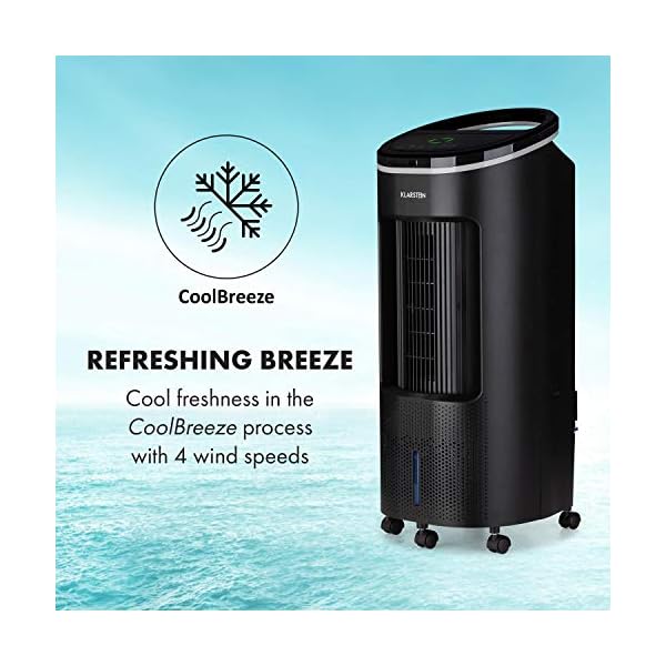 Klarstein IceWind Plus - 4-in-1: Air Cooler, Fan, Humidifier, Air Purifier, Air Throughput: 330 m³ / h, Power Consumption: 65 Watts, NatureWind Function: 4 Speeds, 3 Operating Modes - Image 5