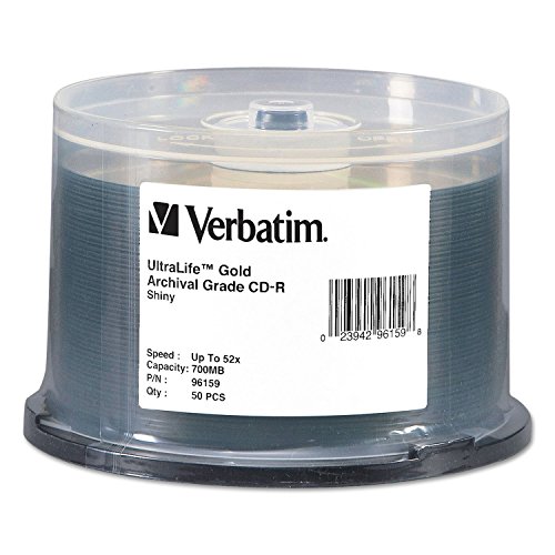 Verbatim CD-R 700MB 52X UltraLife Gold Archival Grade - Branded Surface & Hard Coat - 50pk Spindle
