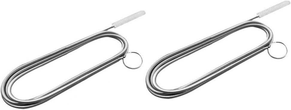 2 pcs Drain Meatal Drain Auger Sink Snake Hair Cleaning Tool for Sink Bathtub Kitchen (Silver 160cm)