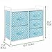 mDesign Storage Dresser Furniture Unit - Tall Baby and Kid Organizer Stand for Bedroom, Nursery, Playroom, and Closet - 5 Drawer Removable Fabric Bins - Polka Dot - Turquoise Blue/White