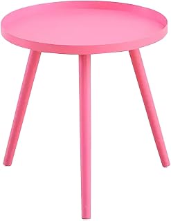 Mesa Auxiliar Redonda, Mesa Decorativa de Metal, Mesa Auxiliar Redonda de 3 Patas, Mesa Auxiliar para sofá, Mesa de Centro pequeña para Sala de Estar y Dormitorio (Color: Rosa, tamaño: 50 *