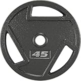 Elevon 1-Inch Cast Iron Weight Plate for Strength Training and Weightlifting, Standard Weight Plate 45-Pound, Single