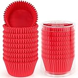 Standard Red Cupcake Liners for Baking 200 Counts - Caperci Greaseproof Muffin Baking Cups for Wedding Birthday Party Baby Shower Festivals (Red)