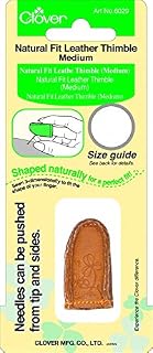 Clover Natural Fit Leather Thimble - Medium