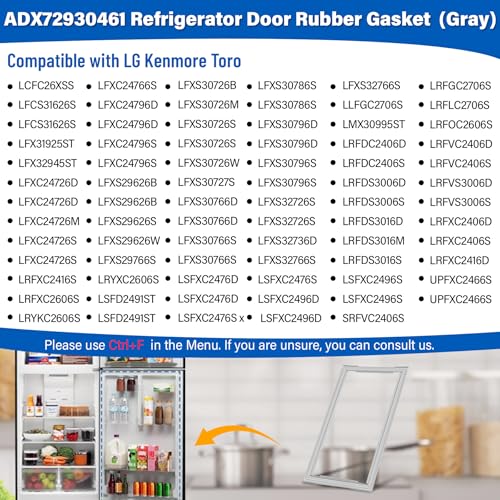 Image of Upgraded ADX72930461 Refrigerator Door Gasket Replacement Compatible with LG Kenmore LFX31945ST LFX25991ST, 40″x17″ Unbent PS11732674 Fridge Gasket Replace ADX72930414 ADX72930453 Door Seal