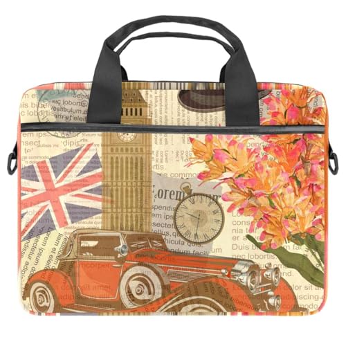 Sac à bandoulière vintage multicolore pour ordinateur portable 13 à 14,5 pouces