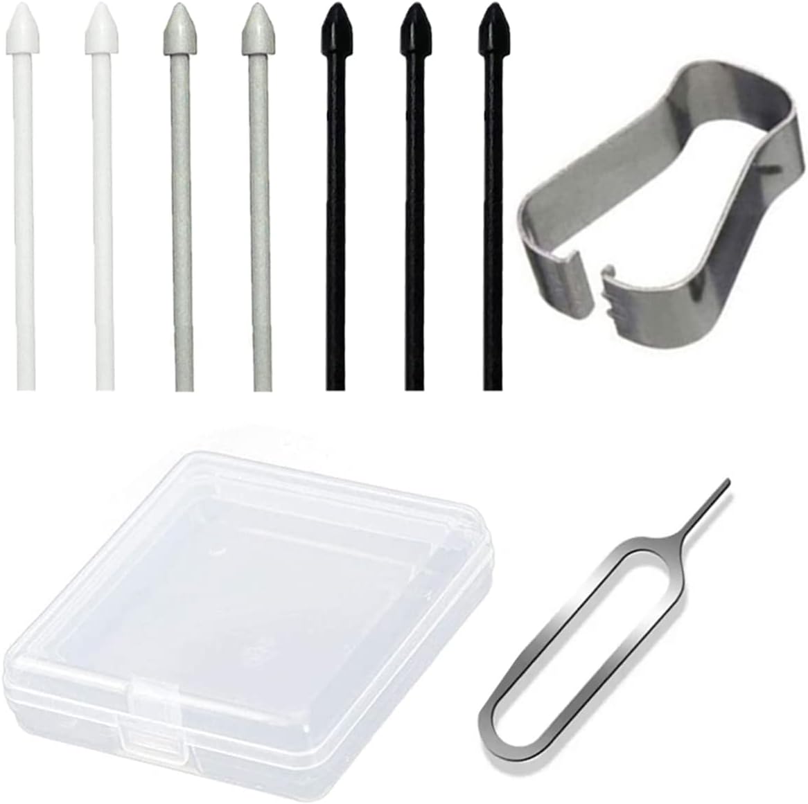 For Samsung Galaxy Tab Touch Pen S Pen Tips/Tips Replacement Note10/10+/Note20/Note20U/S21U/S22U/S23U/ TAB S6/S7/S8 with Removal Tweezers Tip Black/White/Grey Pack of 7