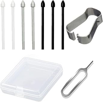 for Samsung for Galaxy Tab Touch Pen S Pen Tips/Nibs Replacement Note10/10+/Note20/Note20U/S21U/S22U/S23U/TAB S6/S7/S8 with Removal Tweezer Tips-Black/White/Grey 7Pcs