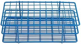Cole-Parmer Essentials Coated Wire Tube Rack, 10-13mm, 6x12, Blue