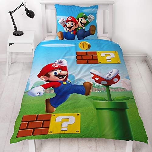 NINTENDO Super Mario kinderbeddengoed omkeerbaar motief - kussensloop 80x80 + dekbedovertrek 135x200 cm - 100% katoen… - Image 3