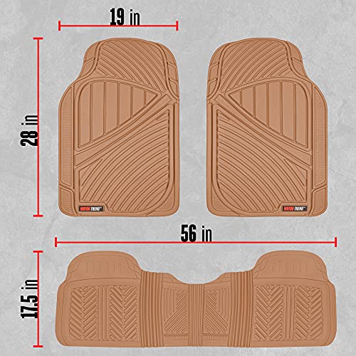 Motor Trend Flextough Baseline Rubber Car Floor Mats With Trunk Mat Cargo Liner, Front & Rear Combo Set Fits Most Car Suv Van Coupe Sedan, Heavy Duty All Weather Trim To Fit #TOP5