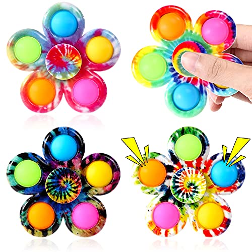 Fidget Spinners Toys 4 Pack, Fidget Toys for Kids Adults, Bulk Pop Sensory Spinner Toys Stress Relief, Party Favors for Kids, Easter Basket Stuffers Birthday Gift for Classroom Prizes
