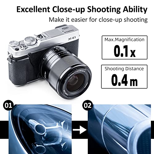 Image of VILTROX 33mm F1.4 STM XF Lens - Auto Focus Fixed Focus APS-C Portrait Lens, Compact Large Aperture for Fujifilm Fuji 33mm X-Mount Mirrorless Camera X-T3, X-H1, X20, X-T30, X-T20, X-T100, X-Pro2