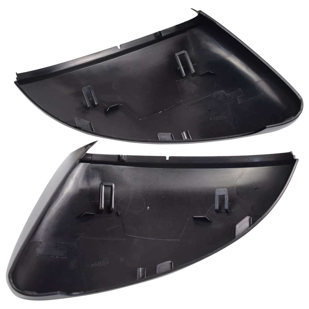1 par vista trasera espejo cubierta izquierda derecha espejo lateral cubiertas tapas para VW Golf 7 MK7 7.5 GTI 7 Golf 7 R (Negro brillante)