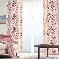 Amazon.co.jp: [カーテンくれない] 花柄遮光カーテンセット 防炎 形状