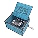 Music Box Hand Crank Musical Box Antique Engraved Carved Crafts,Play Song of Storms,Blue