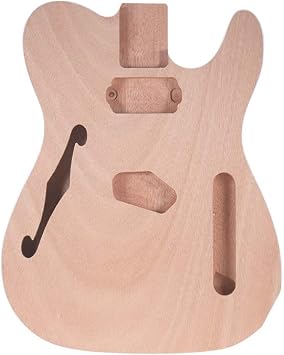 Unfinished Electric Guitar Body, Unfinished Electric Guitar Body, Blank Guitar Body Barrel DIY Mahogany and Composite Wooden Body Guitar Parts Accessories for F Guitar
