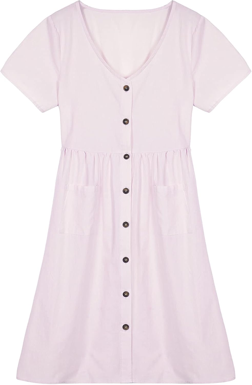 Kaerm Women's Maternity Short Sleeve Cotton Tunic Dress Button Up T-Shirt Dress Summer Clothes