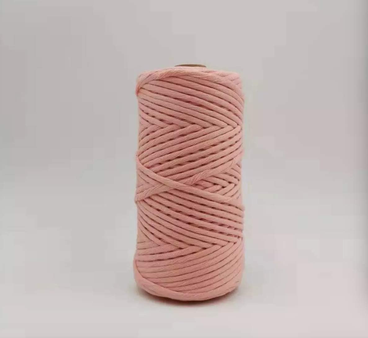 4mm 110Y Macrame Cord Rope -1/6inch Single Stand White Macrame Cotton String for Handemade Wall Hanging Weaving Basketry Crochet and Tapestry (4mm-100m Salmon Pink) - Image 3