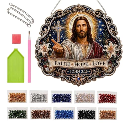Kit de arte en gemas de Jesús para cuadros decorativos de pared