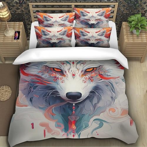 Housse de couette renard impression numérique haute définition sur microfibre premium