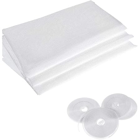 Zanzariera Per Finestre - 2x1.5m, Nastro Autoadesivo, Bianco, Confezione Da 3 Pezzi