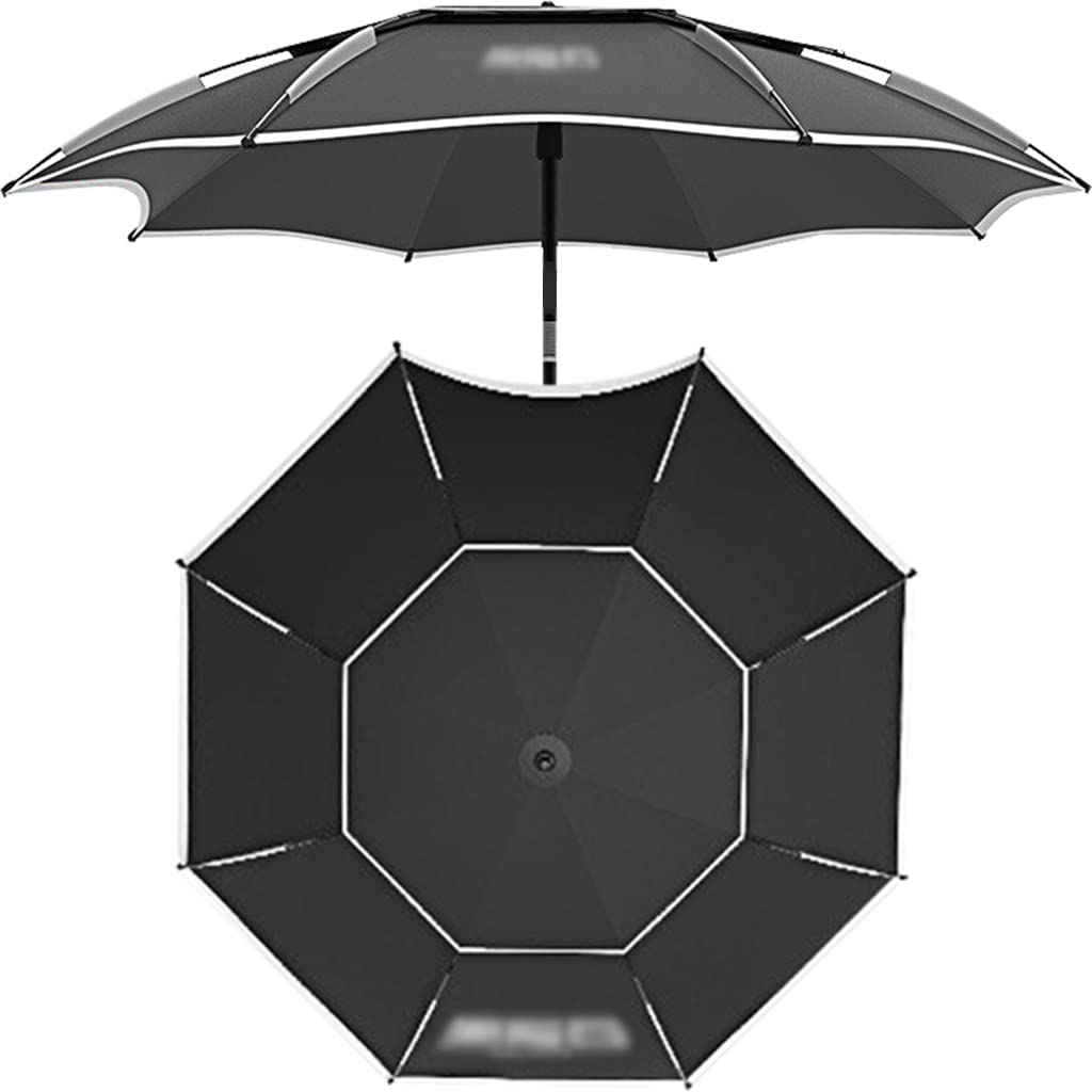 Large parasol outdoor Thickened vinyl sun protection umbrella, 360° universal adjustable waterproof patio parasol, Double layer breathable fishing umbrella (Color : Black, Size : 2.2m/7.2ft)