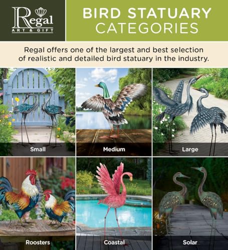 Regal Art & Gift Peacock Outdoor Statue, Decorative Garden Sculpture, Unique Metal Outdoor Figurine, Lawn Ornament Statue for Garden, Outdoor Sculpture for Yard, Wings Open, 25.25\'L x9.75\'W x 24.75\'H