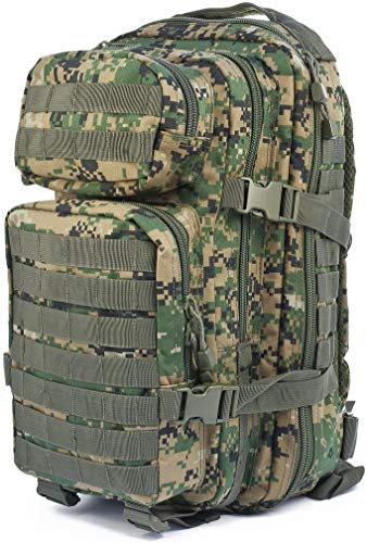 Mil-Tec US Assault Pack Tagesrucksack (36L) • Taktischer Militär Rucksack mit MOLLE-System • Bundeswehr Rucksack, Wanderrucksack, Reiserucksack für Outdoor, Camping & Einsatz • Digital Woodland, L