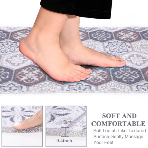Topotdor LY0096 Shower Mat Non-Slip Bathtub Mat, 24 X 24 Inch Square Shower Stall Mat W/Drain For Textured Surface thumb #2