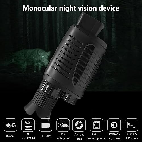Fuhomtre Digital Night Vision Monocular,1080P Night Vision Goggles,Rechargeable Digital Infrared Night Vision Scope with 3800 Mah,Travel Monoculars Save Photos & Videos for Camping(with 64GB Card) R7 - Thumbnail 5