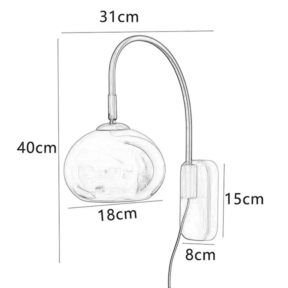 Nordycka lampa ścienna LED z drewna, regulowany szklany klosz, bursztyn, szary i biały, nowoczesna oprawa do wnętrz, do sypialni, wyspy jadalnej z przerwami