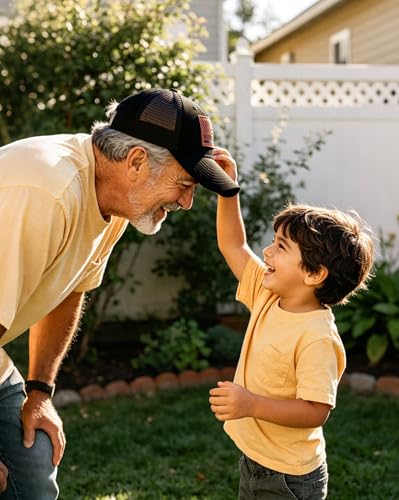 Image of Waldeal Papa Trucker Hat, Adjustable Snapback Dad Hats for Men, Fathers Day Birthday Gifts from Daughter
