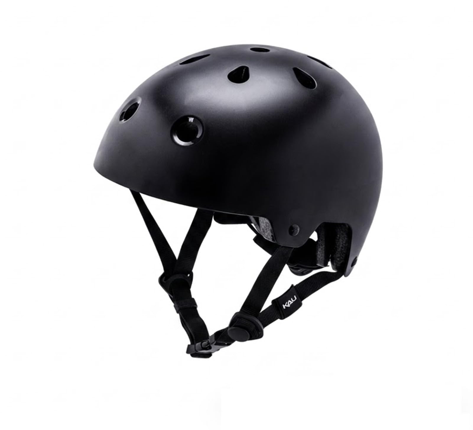 Kali Casque de Protection Maha 2.0 Tout Rond idéal pour Skateboard, vélo, BMX, Patins à roulettes et Trottinette avec Remplacement à Vie – Noir Mat S/M