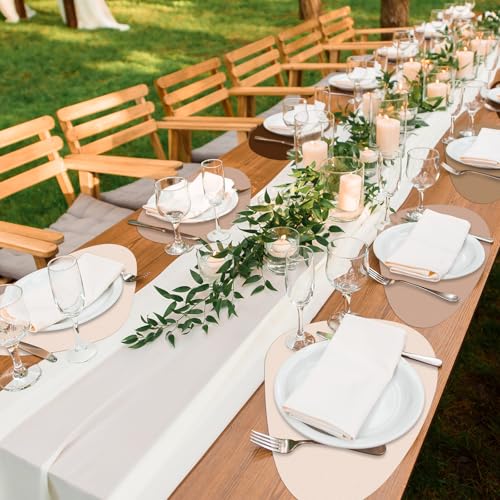 100 Pcs Disposable Paper Place Mats Bulk 16.5"x13" Pebble Shape Place Mats for Kitchen Dining Table Wedding Baby Shower Birthday Party Table Decorations(Brown) - Thumbnail 2