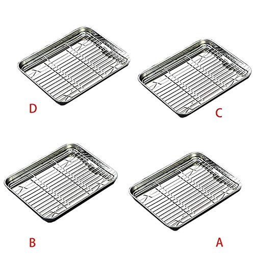 Bandeja de enfriamiento del horno Bandeja para hornear Bandeja con juego de estantes extraíbles Bandeja de enfriamiento de acero inoxidable para horno Bandeja de barbacoa Bandeja de enfriamiento par