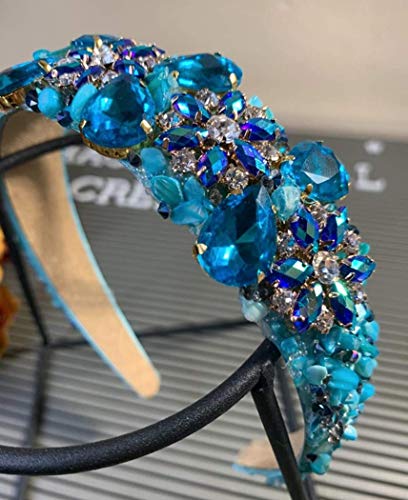 Kaoyoo 1 Yard Flower Pattern Rhinestone Chain Trim, Inlaid With Blue Ab Crystal Rhinestone And Golden Brass Base Prong Chain For Sewing Craft,Wedding Decoration #TOP3