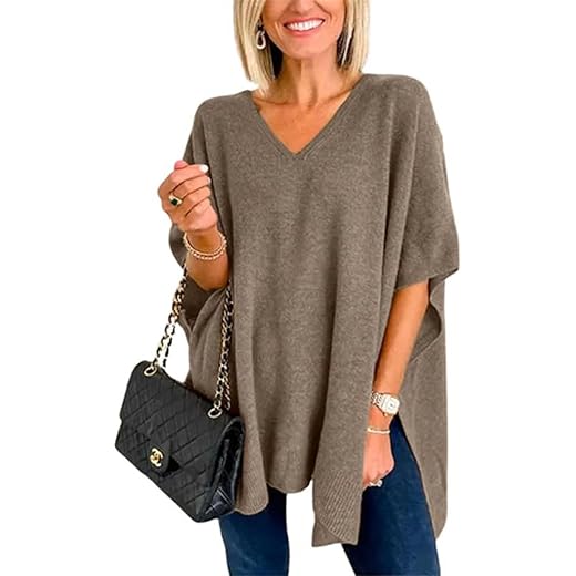 Maternity Poncho Sweater Loose Coffee Large