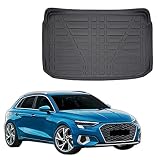 SCOUTT Tapis De Coffre sur Mesure pour Audi A3 8Y Sportback Depuis 2021 5P. Berlina, Noir, Antidérapant, Bord Haut, Toutes Saisons